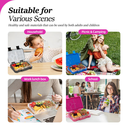 Portable Sealed Student Bento Box Microwavable Food Container Utensils