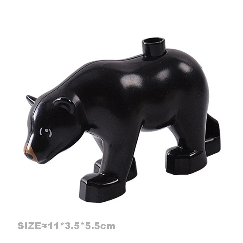 Big Size Building Blocks Cat Dog Pig Rabbit Model Accessories Compatible Bricks Farm Animals Set Assemble Education Toys For Kid