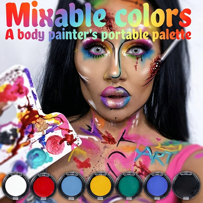 12 Color Cream Body Paint UV Reactive Face Paint Palette Color Changing Makeup Kit DIY Body Art Festival Party Makeup Set Ideas