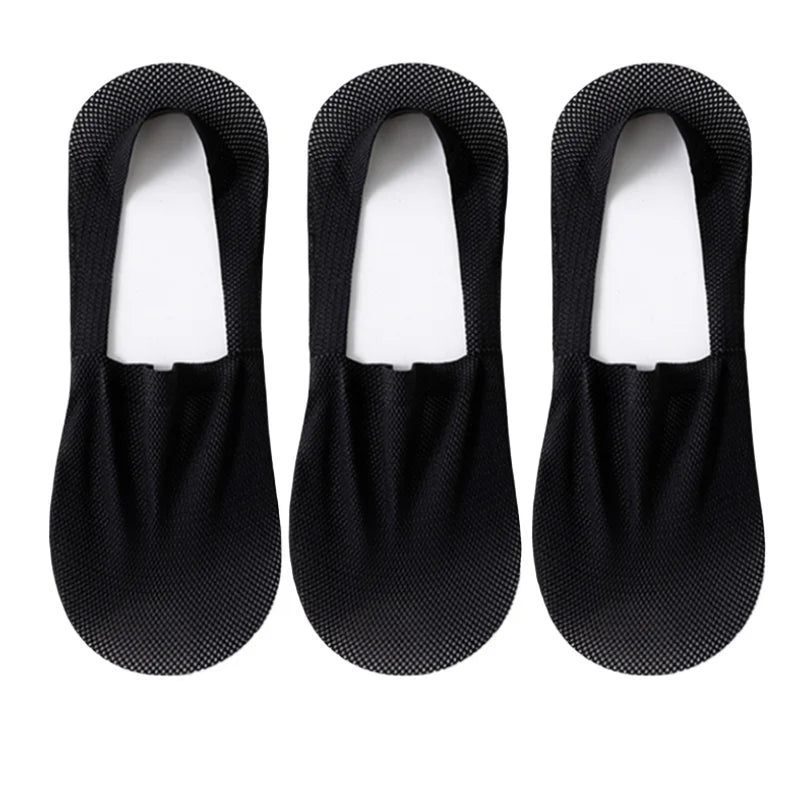 Silicone Non Slip Low Cut Socks Men Boat Thin