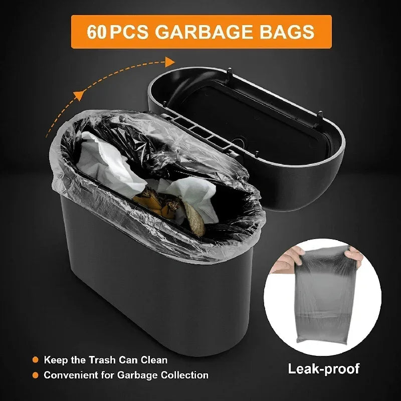 Leakproof Mini Car Trash Can Compact Vehicle Garbage Bin Set