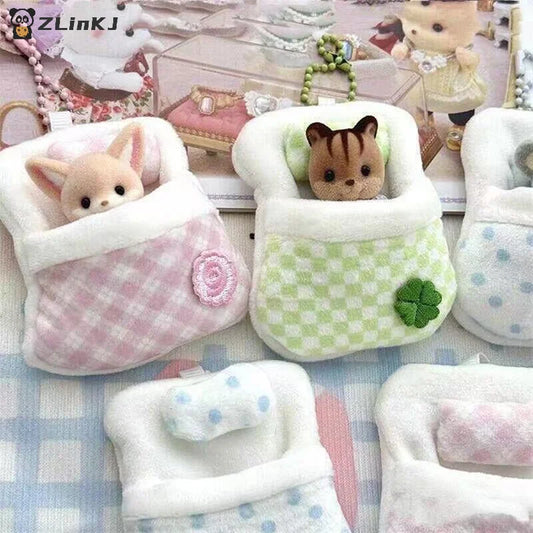 Plush Clover Mini Doll Bed Sleeping Bag Room Decor