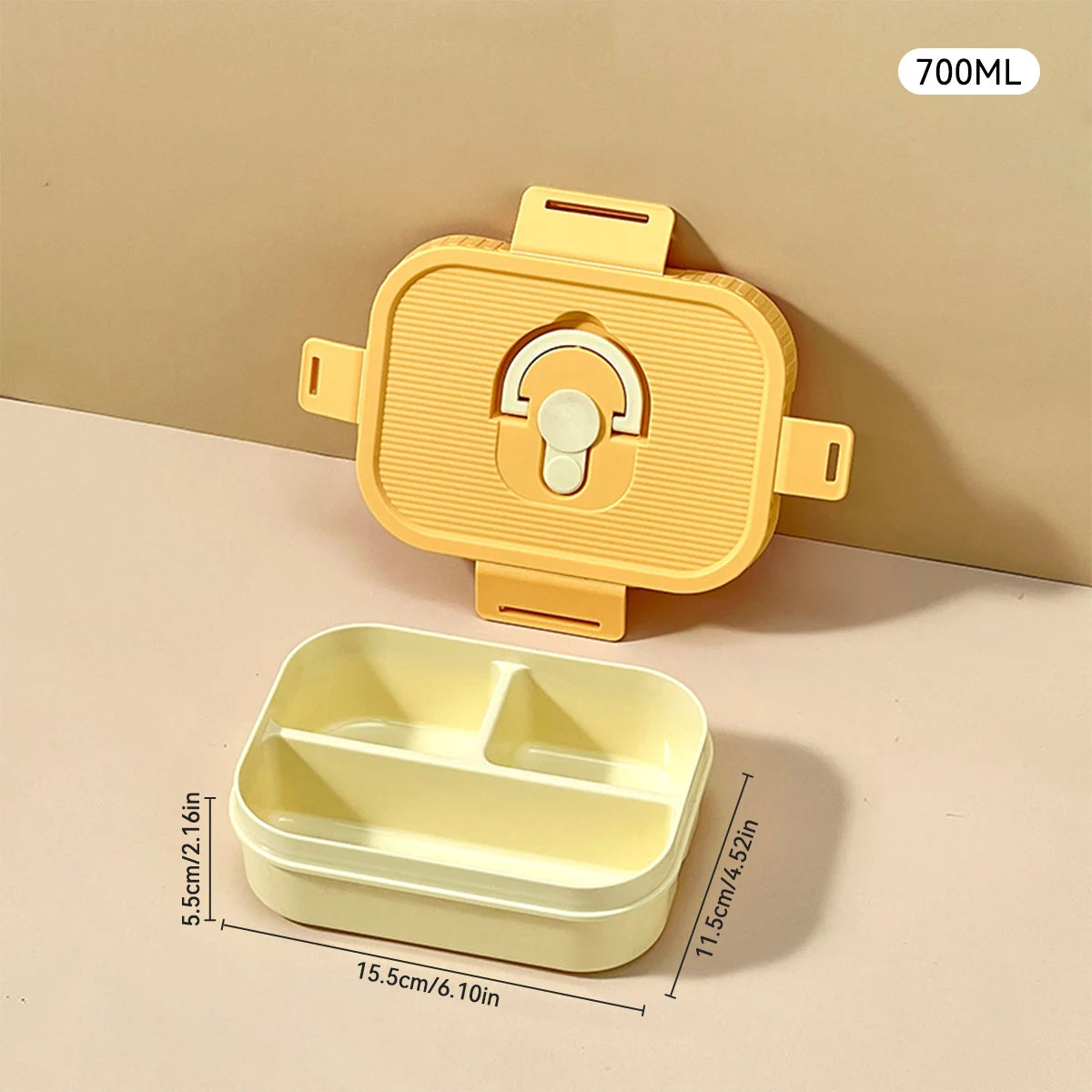WORTHBUY Portable Plastic Lunch Box With Compartment Microwave Safe Fruit Salad Lunch Container Kid Student Leak-proof Bento Box