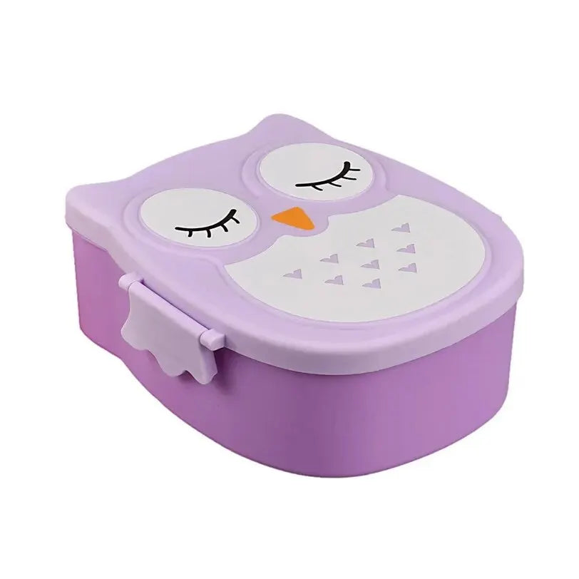 Owl Shaped Kids Bento Lunch Box Compartment School Food Container 1050ml