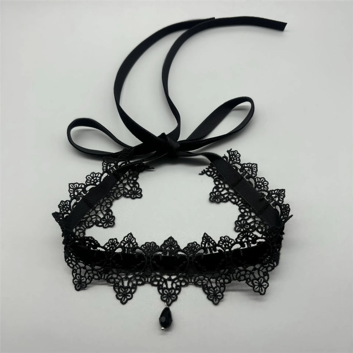 2026 New Sexy Lace Flower Necklace for Women Gothic Punk Velvet Collar Choker Black Waterdrop Pendent Necklace Strap Bow Jewelry