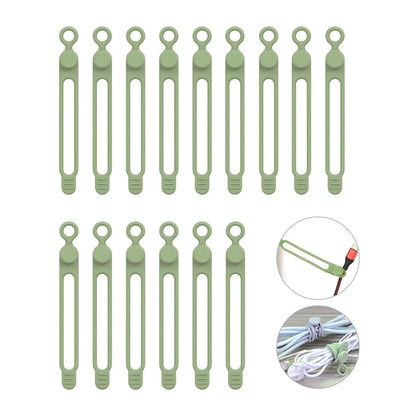 Silicone Cable Ties Reusable Cord Organizer Elastic Wire Straps