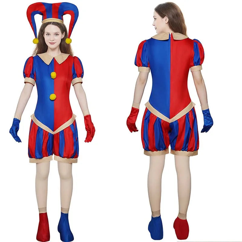 Circus Jester Cosplay Costume Anime Carnival Outfit