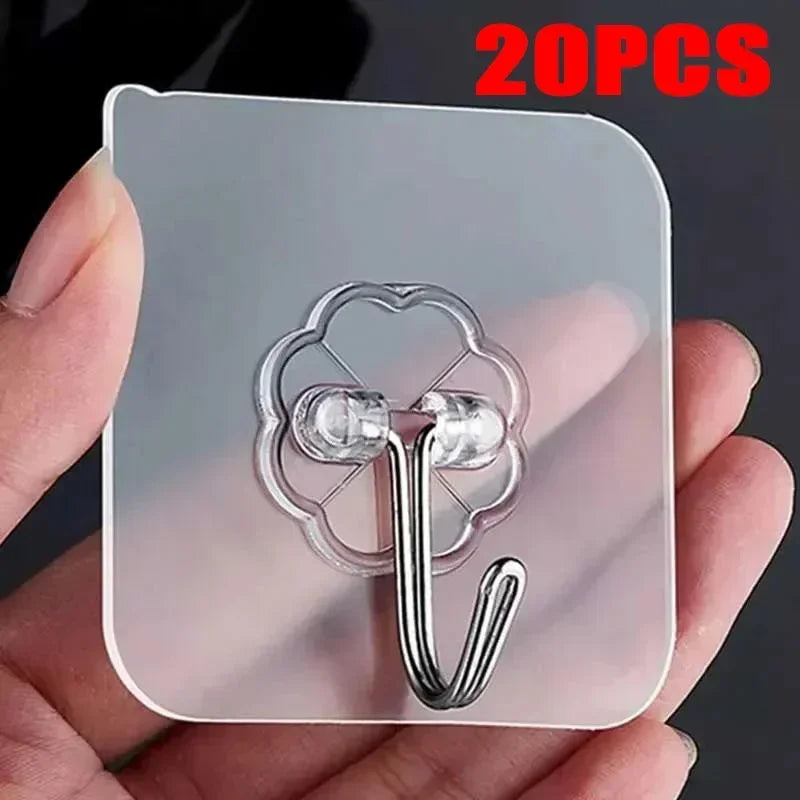 Transparent Self Adhesive Wall Hooks Clear Towel Hanger