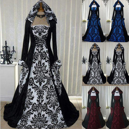 Costume Wicca Witch Medieval Dress Women Adult Plus Size Scary Cosplay Gothic New Wizard Halloween Costumes For Women