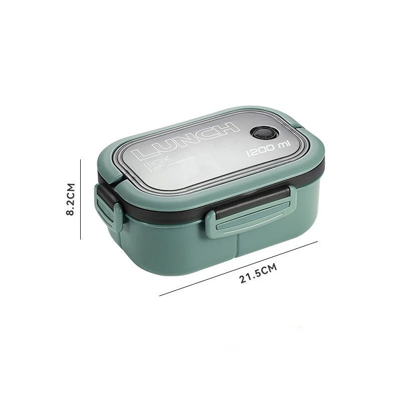 1200ML 2 Layer Bento Lunch Box Microwavable Portable Food Storage