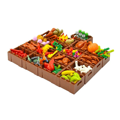 City Food Building Blocks Set Play Food MOC Bricks