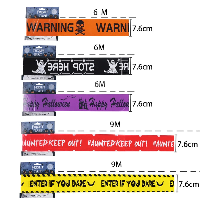 Halloween Warning Tape Plastic Skull Caution Line