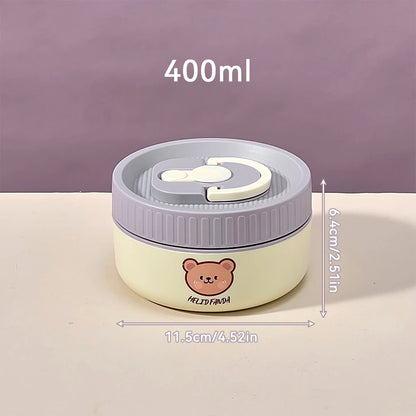 Large Capacity Stainless Steel Thermal Bento Box Cute Insulated Container