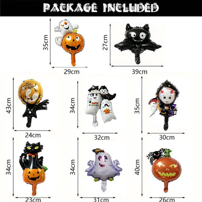 10/30/50pcs Mini Halloween Element Death Bat Pumpkin Aluminum Coil Balloons Random Style Halloween Party Decoration Globos