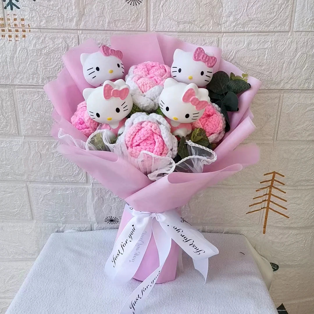 Cartoon Plush Flower Bouquet Artificial Rose Doll Gift