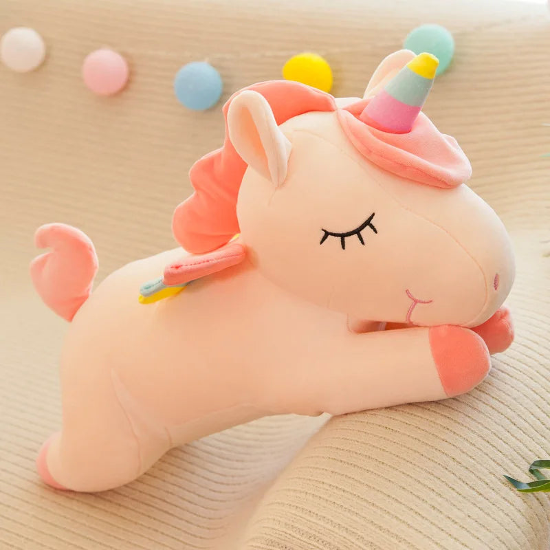 Rainbow Unicorn Plush Toy: Angel Pony Plush Doll Stuffed Cushion