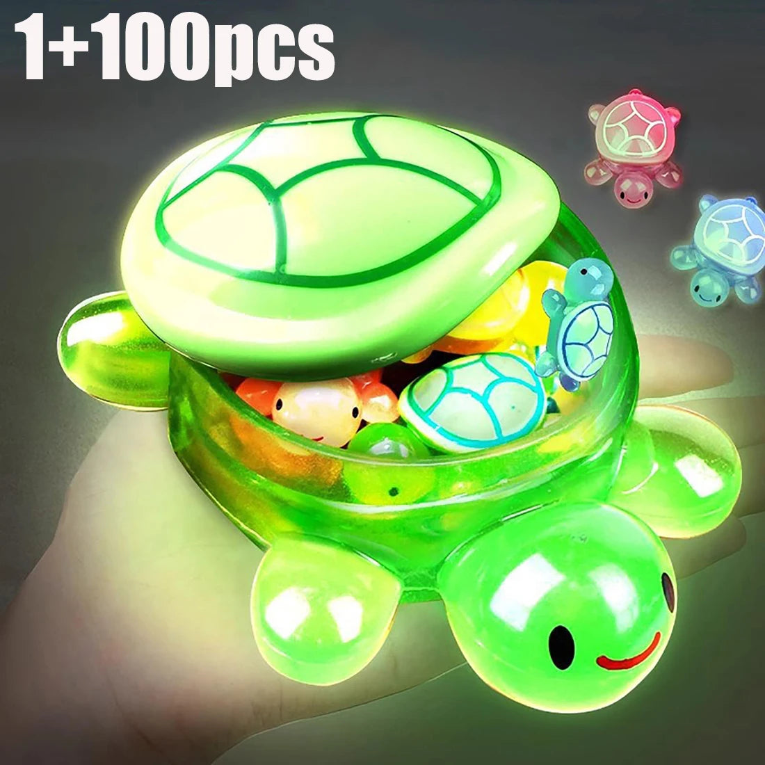 Glow in the Dark Turtle Set Resin Storage Ornament