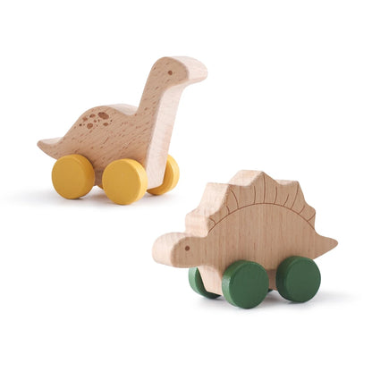 Wooden Baby Car Toy Dinosaur Teething Toy for Toddlers