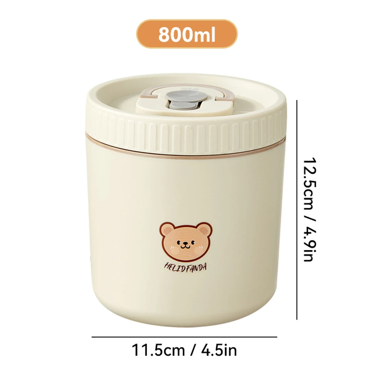 Large Capacity Stainless Steel Thermal Bento Box Cute Insulated Container