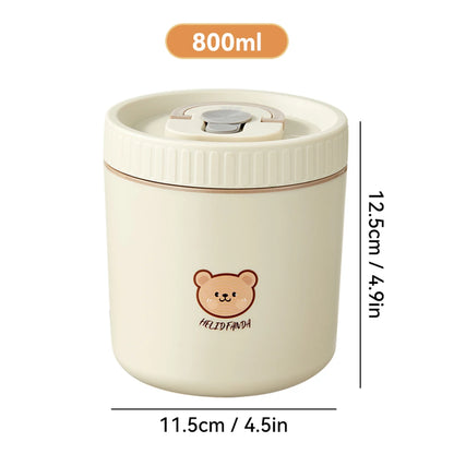 Large Capacity Stainless Steel Thermal Bento Box Cute Insulated Container