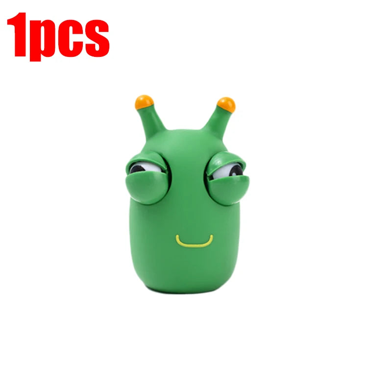 Novelty Green Worm Squeeze Toy Eye Pop Fidget Sensory