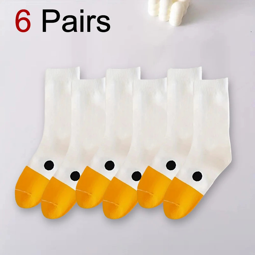Funny Goose Breathable Women Casual Socks Cute Cartoon
