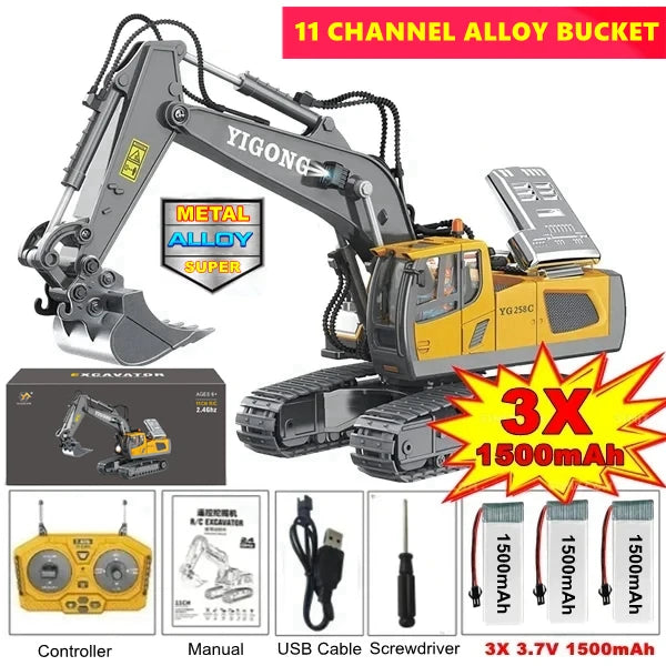 RC Excavator Dump Truck Toy 4WD Remote Control Model