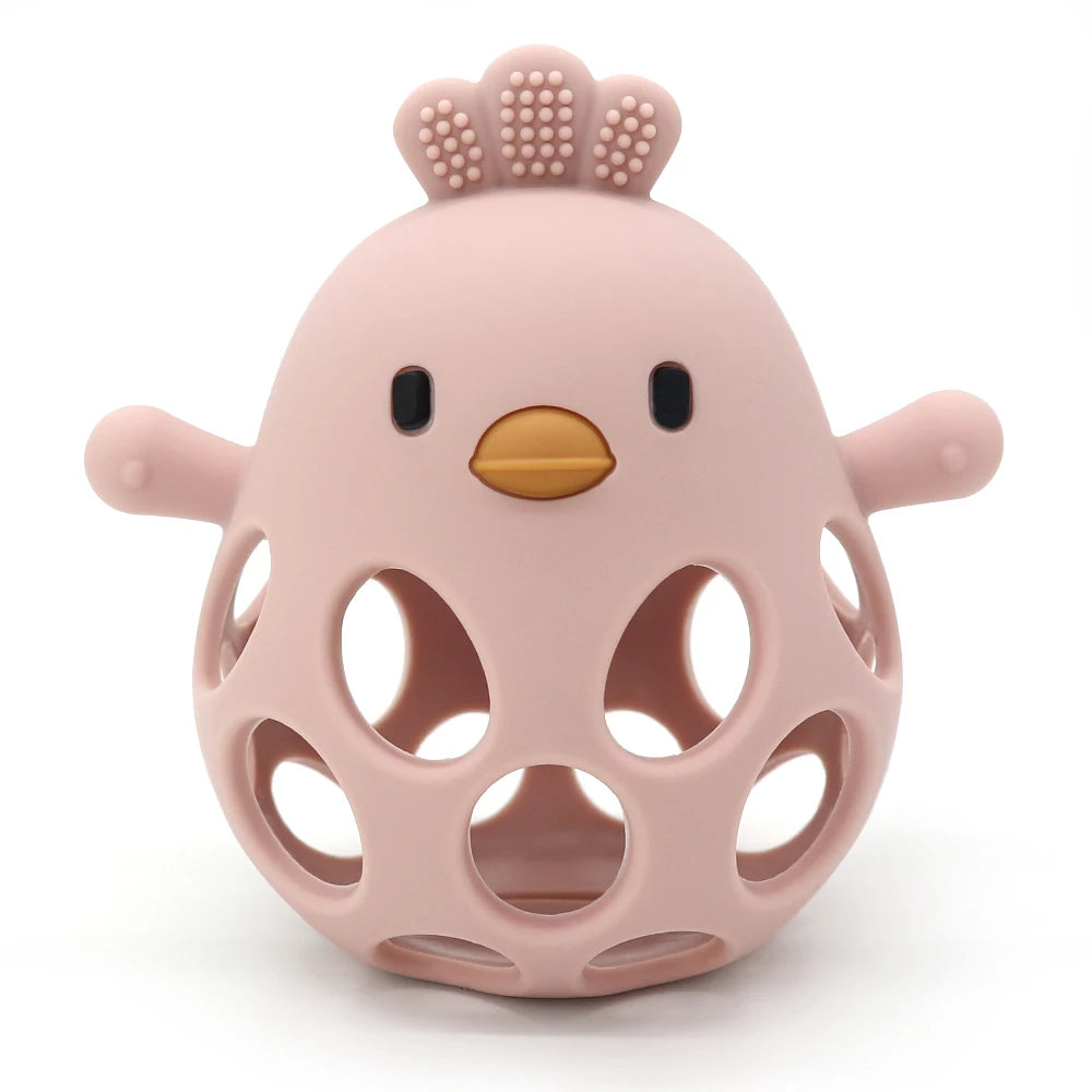 Baby Silicone Teether Toy Cartoon Chick Chewing Trainer