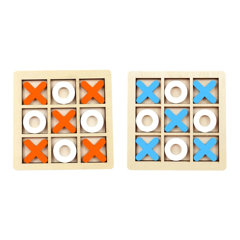 Wooden Tic Tac Toe Game Mini Educational Chess Toy