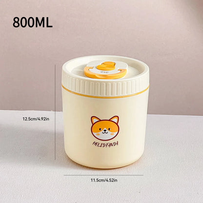 Large Capacity Stainless Steel Thermal Bento Box Cute Insulated Container