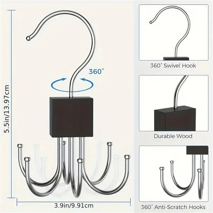360 Rotating Storage Hanger Hook Multi Claw Closet Belt Rack
