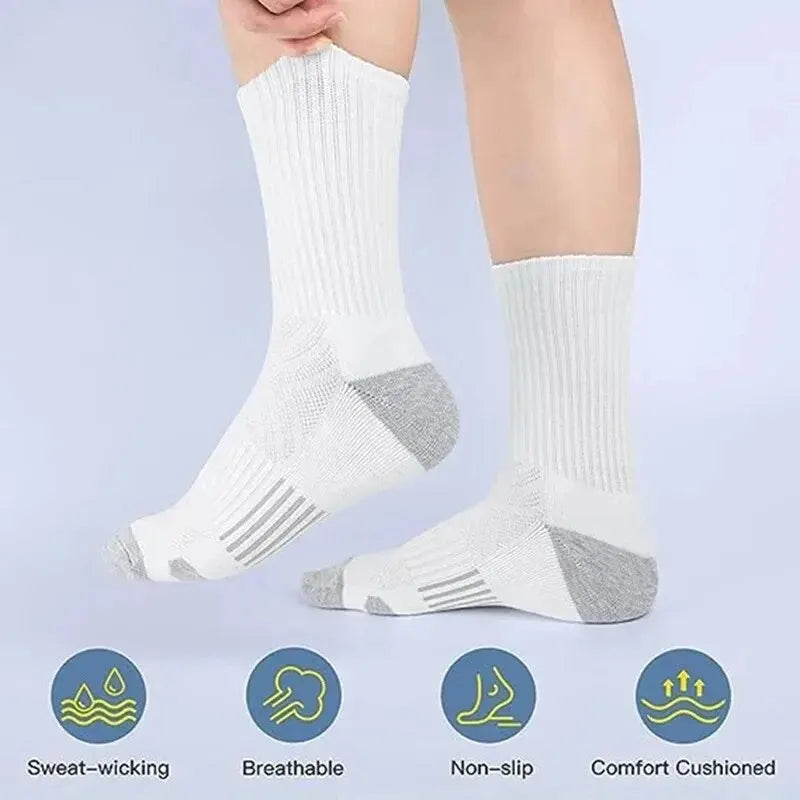 Men Non Slip Athletic Crew Socks Ground Gripping Sports