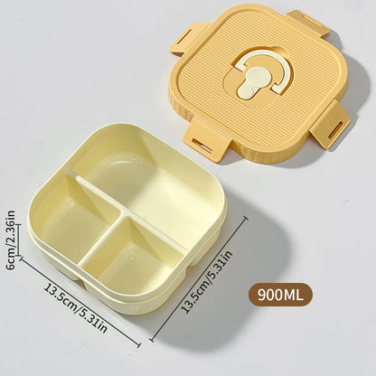 WORTHBUY Portable Plastic Lunch Box With Compartment Microwave Safe Fruit Salad Lunch Container Kid Student Leak-proof Bento Box