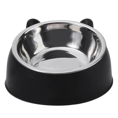 Inclined Kitten Puppy Food Feeding Bowls Stainless Steel