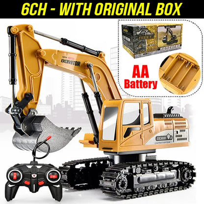 1:24 6 Channel RC Excavator Remote Control Construction Toy