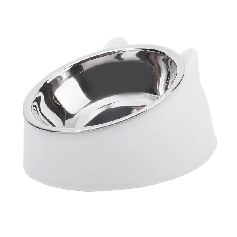 Inclined Kitten Puppy Food Feeding Bowls Stainless Steel