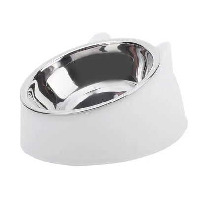 Inclined Kitten Puppy Food Feeding Bowls Stainless Steel