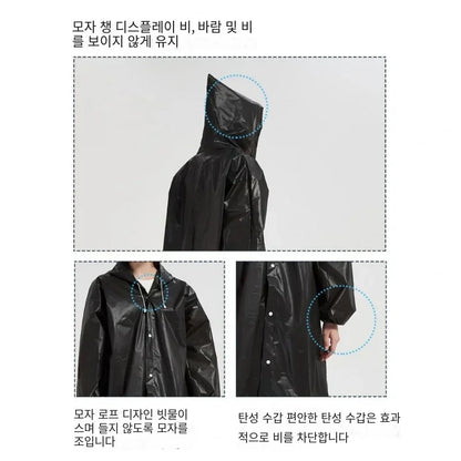 Waterproof EVA Unisex Raincoat Thickened Hooded Rainwear