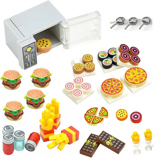 City Food Building Blocks Set Play Food MOC Bricks