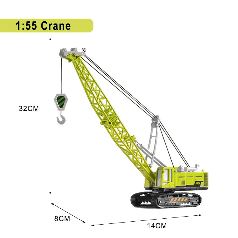 Engineering Diecast Toys for Boys Alloy+Plastic Tractor Excavator Backhoe Crane Bulldozer Kids Truck Children Vehicle Model Gift