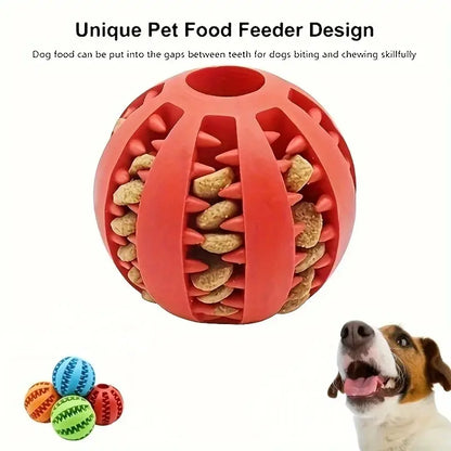 Dog Treat Feeder Ball Rubber Chew Tooth Cleaning Toy