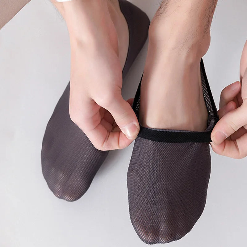 Silicone Non Slip Low Cut Socks Men Boat Thin