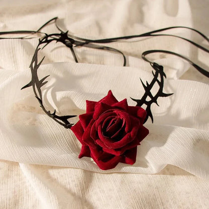 1PC Ladies' Gothic Style Rose Thorn Necklaces, Halloween Party Carnival Accessories, Multi-functional and Versatile Styles