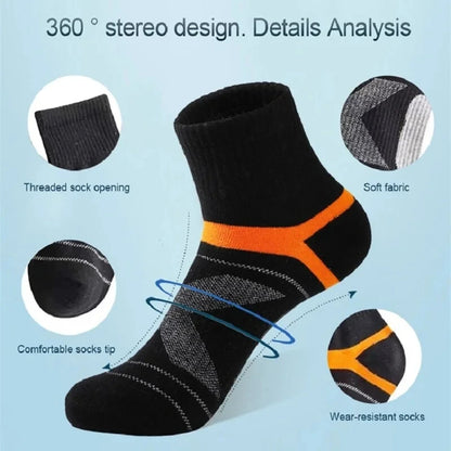 Men's Socks Hiking Black Sports Basketball Running 3 Pairs