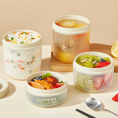 Portable Plastic Lunch Container With Handle Leak-proof Fruit Salad Lunch Box For Kids Student Picnic Bento Box Microwave Safe
