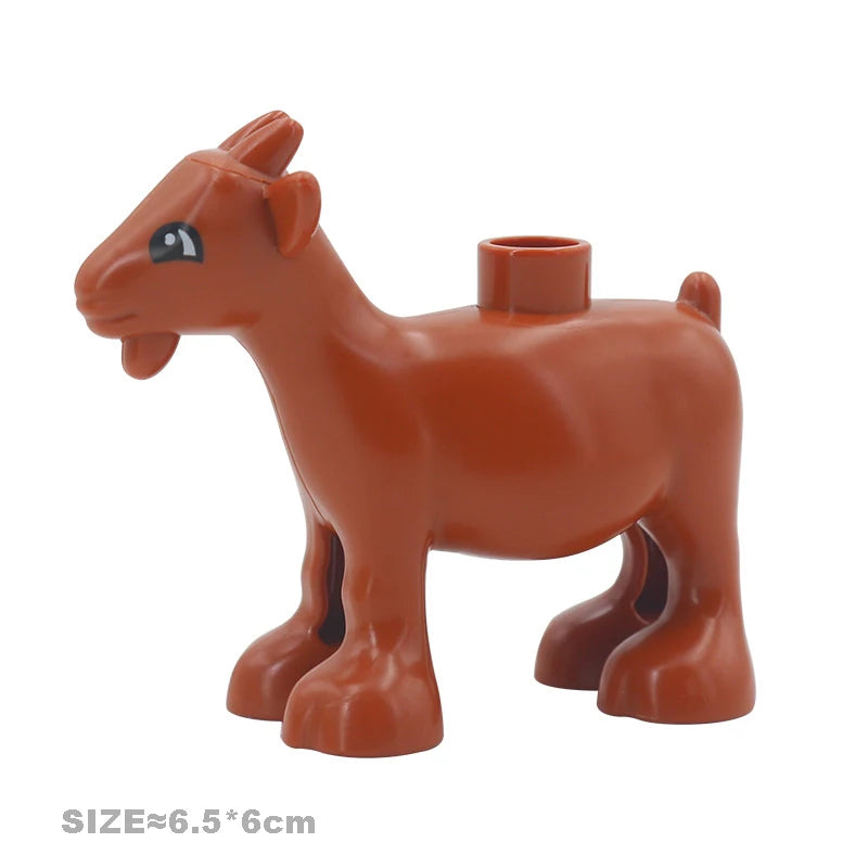 Big Size Building Blocks Cat Dog Pig Rabbit Model Accessories Compatible Bricks Farm Animals Set Assemble Education Toys For Kid