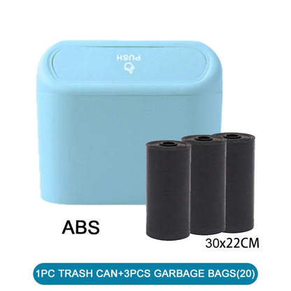 Leakproof Mini Car Trash Can Compact Vehicle Garbage Bin Set
