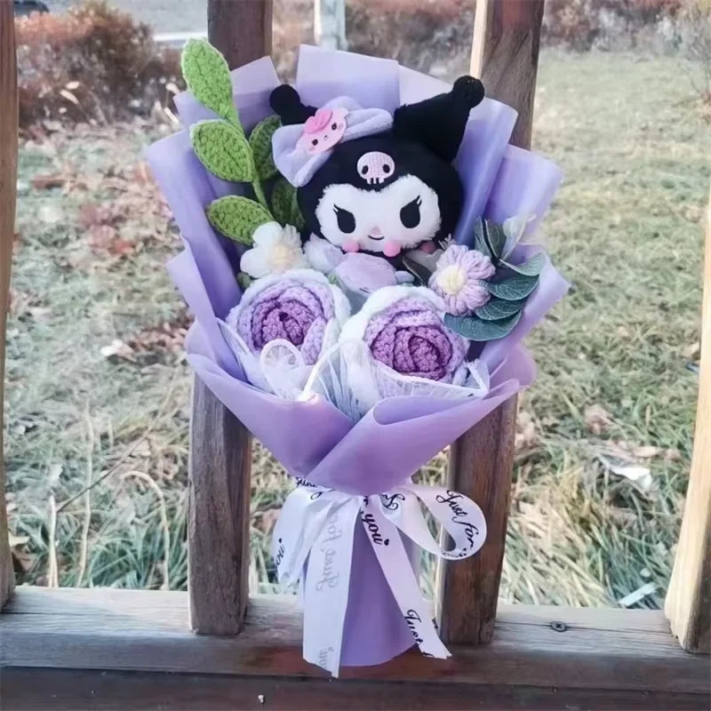 Cartoon Plush Flower Bouquet Artificial Rose Doll Gift