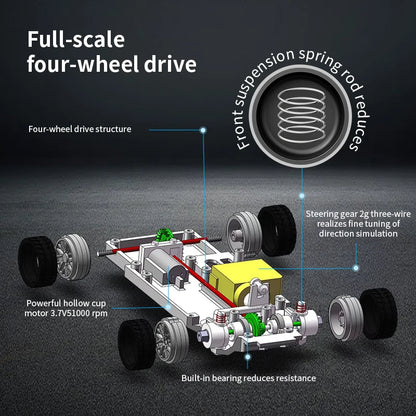 1:43 Gyro RC Drift Car 4WD Radio Control Mini Model