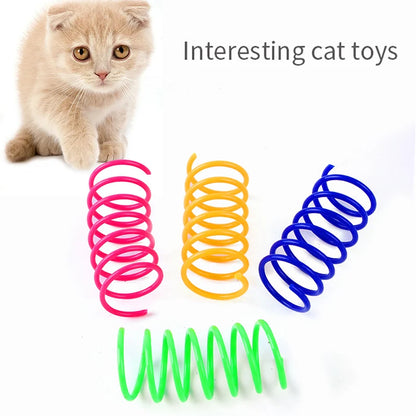 Heavy Gauge Cat Spring Toy Colorful Coil Spiral